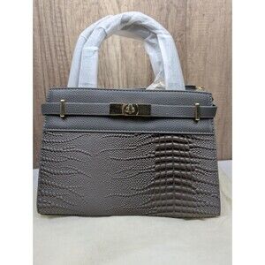 Small Gray Purse With Brass Details